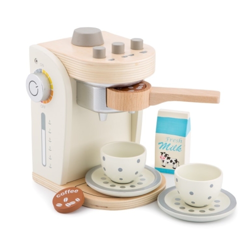 Neu Classic Toys Kaffeemaschine Weiß mit Grau